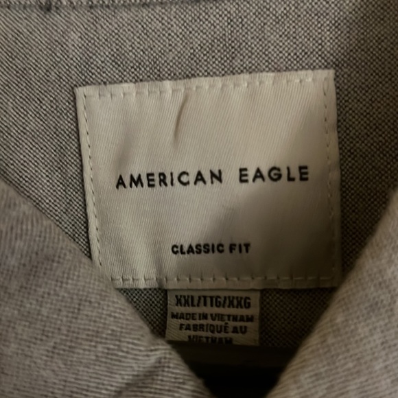Long sleeve button down silver/gray American Eagle 🦅 NWT’s - Picture 2 of 6